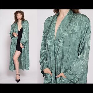 ISO (NOT FOR SALE) Victoria's Secret Gold Label Sage Green Jacquard Satin Robe